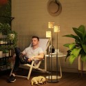 Valgusanduriga rotangist päikeseenergial töötav põrandalamp – 3 valgusrežiimi, boho-stiil, IP44, Ø 37 x 144 cm (kõrgus)
