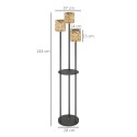 Valgusanduriga rotangist päikeseenergial töötav põrandalamp – 3 valgusrežiimi, boho-stiil, IP44, Ø 37 x 144 cm (kõrgus)