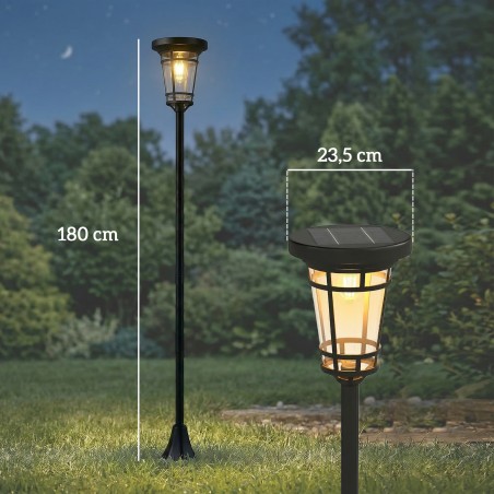 2-osaline päikeseenergial töötavate aiavalgustite komplekt, 180 cm, 2 heledusrežiimi, IP44