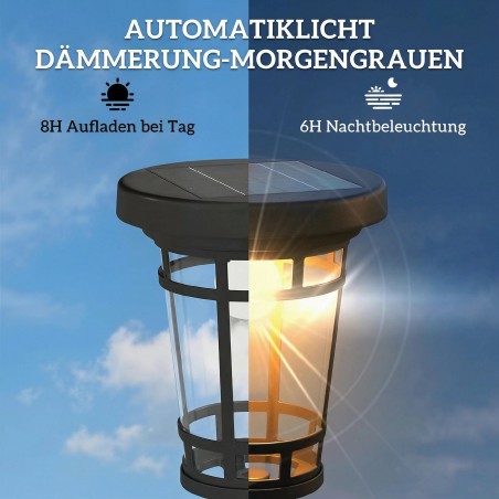 Päikeseenergial töötav aiavalgusti lillepotiga, 195 cm, 2 heledusastet, IP44