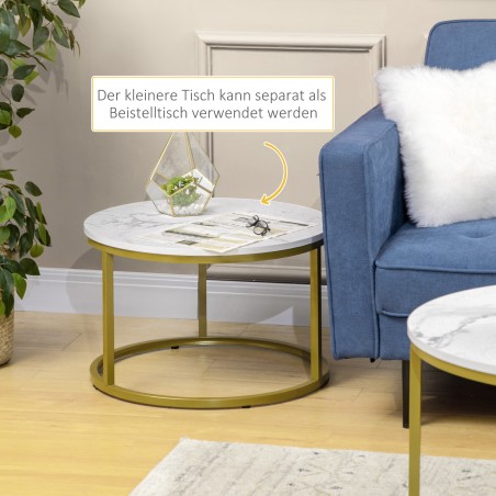 2-osaline abilauakomplekt marmorimustriga, kuldse raamiga