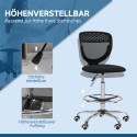 Kontoritool, töötool, kirjutuslauatool, reguleeritava kõrgusega, polsterdatud, must