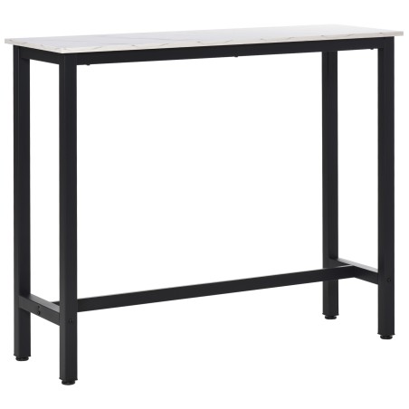 Marmorimustriga baarilaud terasraami ja reguleeritavate jalgadega, 120 × 40 × 100 cm