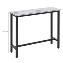 Marmorimustriga baarilaud terasraami ja reguleeritavate jalgadega, 120 × 40 × 100 cm