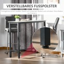 Marmorimustriga baarilaud terasraami ja reguleeritavate jalgadega, 120 × 40 × 100 cm
