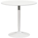 Ümmargune söögilaud kahele, MDF-ist ja terasest, valge, Ø 80 × 75 cm