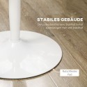 Ümmargune söögilaud kahele, MDF-ist ja terasest, valge, Ø 80 × 75 cm