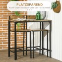 3-osaline baarikomplekt MDF-ist: baarilaud ja 2 tooli, pruun