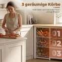 Hoiuruumiga köögiriiul, mikrolaineahjurest koos 3 korvi ja kapiga, 100 x 35 x 80 cm, valge