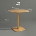 Söögilaud, 70 x 70 cm kummipuust köögilaud neljale inimesele – sobib kööki või söögituppa, naturaalse viimistlusega