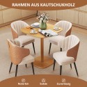 Söögilaud, 70 x 70 cm kummipuust köögilaud neljale inimesele – sobib kööki või söögituppa, naturaalse viimistlusega
