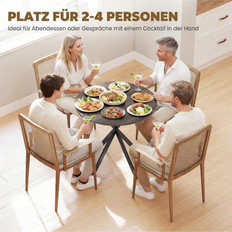 Ümmargune köögilaud, 80 cm, kompaktne lauaplaat, puitlaastplaat, metall, pruun