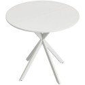 Ümmargune köögilaud, 80 cm, kompaktne lauaplaat, puitlaastplaat, metall, valge