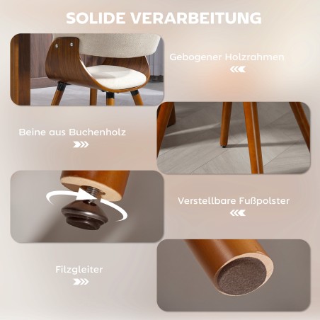 Söögitoa tool linase välimusega kanga, kumera seljatoe ja puidust jalgadega, beež