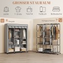 Kangast riidekapp 8 riiuli ja 2 riidepuutoruga, hall