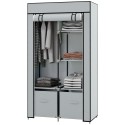Kangast riidekapp 1 riidepuutoru ja 2 sahtliga, hall, 83 × 42,5 × 162,5 cm