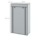 Kangast riidekapp 1 riidepuutoru ja 2 sahtliga, hall, 83 × 42,5 × 162,5 cm
