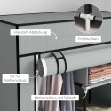 Kangast riidekapp 1 riidepuutoru ja 2 sahtliga, hall, 83 × 42,5 × 162,5 cm