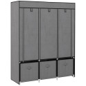 Kokkupandav kangast riidekapp 3 sahtliga, hall, 125 × 43 × 162,5 cm