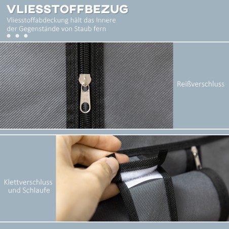 Kangast riidekapp 6 riiuli ja 1 riidepuutoruga, tumehall