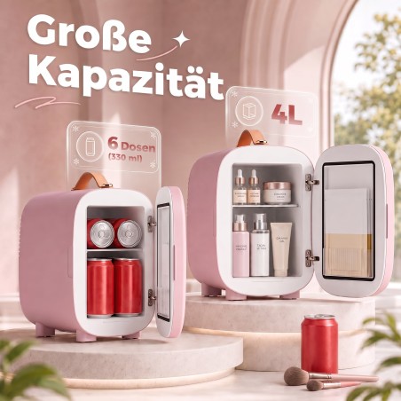 Beauty mini-külmik, 4 l, 20,3 × 26,3 × 28 cm, roosa