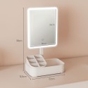 Laetav LED-valgustusega 180° pööratav meigipeegel, 2 režiimi, valge