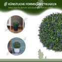 Komplekt kahest UV-kindlast kerakujulisest kunsttaimest (sise- ja välistingimustesse), 42 cm, roheline ja lilla