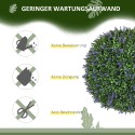 Komplekt kahest UV-kindlast kerakujulisest kunsttaimest (sise- ja välistingimustesse), 42 cm, roheline ja lilla