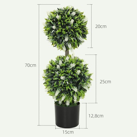 2-osaline kunsttaimede komplekt – UV-kindlad potitaimed (70 cm), sobivad nii elutuppa kui ka aeda