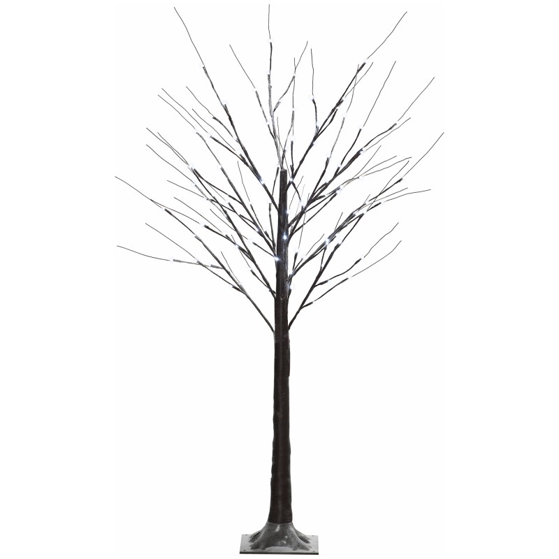 LED-valgustusega kunstkask, 96 jahedat valget mikro-LED-i, 150 cm, pruun