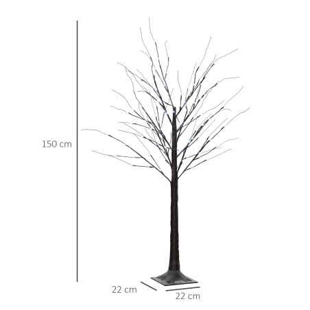 LED-valgustusega kunstkask, 96 jahedat valget mikro-LED-i, 150 cm, pruun