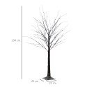 LED-valgustusega kunstkask, 96 jahedat valget mikro-LED-i, 150 cm, pruun