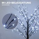 LED-valgustusega kunstkask, 96 jahedat valget mikro-LED-i, 150 cm, pruun