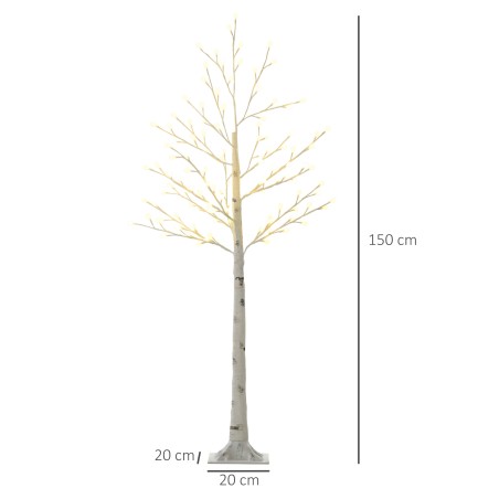 Kunstkask 120 LED-tulega, 3 heledusastet, 150 cm, valge