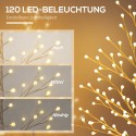 Kunstkask 120 LED-tulega, 3 heledusastet, 150 cm, valge