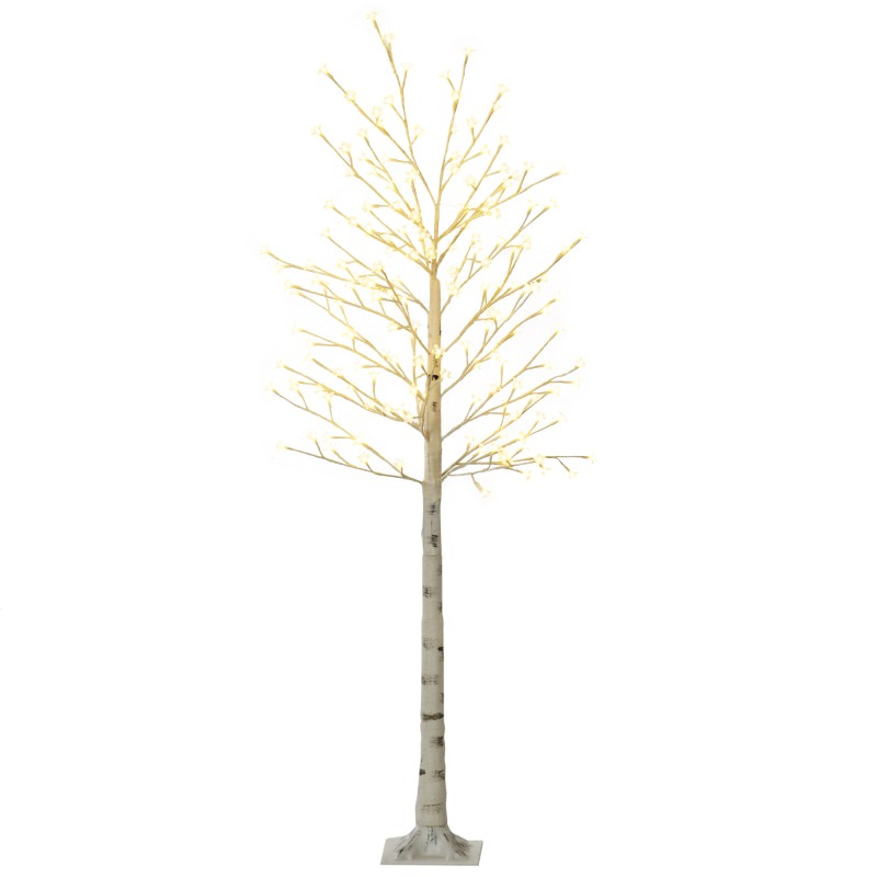 Kunstpuu (kask), 180 LED-tuld, 3 heledusastet, soe valge valgus, realistlik koor, 21,5 x 21,5 x 180 cm