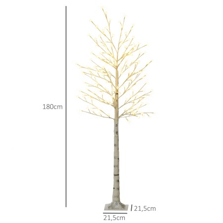 Kunstpuu (kask), 180 LED-tuld, 3 heledusastet, soe valge valgus, realistlik koor, 21,5 x 21,5 x 180 cm