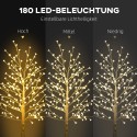 Kunstpuu (kask), 180 LED-tuld, 3 heledusastet, soe valge valgus, realistlik koor, 21,5 x 21,5 x 180 cm