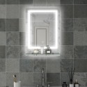 LED-valgustusega vannitoapeegel, 3 valgustooni, uduvastane funktsioon, otseühendus elektrivõrku, 70 x 50 cm