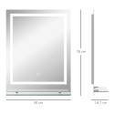 LED-valgustusega vannitoapeegel, 3 valgustooni, uduvastane funktsioon, otseühendus elektrivõrku, 70 x 50 cm