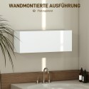 Ülespoole avaneva ukse, gaasiamordi ja riiuliga vannitoakapp – 80 x 25 x 30 cm – valge