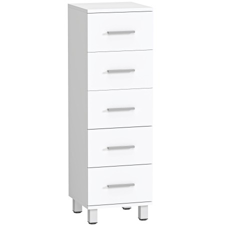 Vannitoakapp – kitsas 5 sahtliga vannitoakapp – 30 x 30 x 95 cm – valge