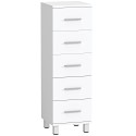Vannitoakapp – kitsas 5 sahtliga vannitoakapp – 30 x 30 x 95 cm – valge