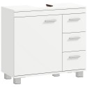 Valamu-aluskapp, 2 riiulit, 3 sahtlit, MDF-konstruktsioon, valge