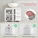 Valamu-aluskapp, 2 riiulit, 3 sahtlit, MDF-konstruktsioon, valge