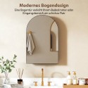 Peegliga vannitoakapp – kumer vannitoakapp 180° avaneva ukse ja 3 riiuliga, must metall, 50 x 12 x 76 cm
