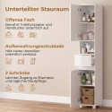 Vannitoakapp – kitsas reguleeritavate riiulitega vannitoakapp, 30 x 30 x 170 cm, valge