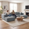 Modulaarne U-kujuline nurgadiivan 2 tumba ja sügava istmega, tumehall