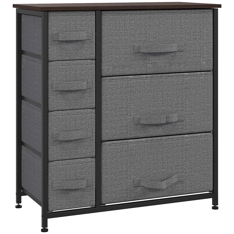 Tumehall 7 riidest sahtliga kummut metallraamil, 63,5 × 30 × 71 cm