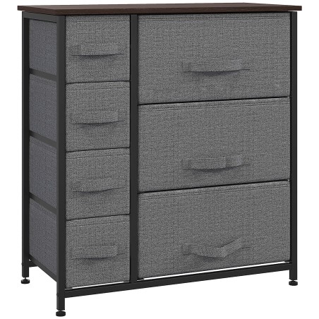 Tumehall 7 riidest sahtliga kummut metallraamil, 63,5 × 30 × 71 cm